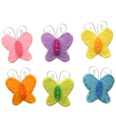 L UNIVERS DE PIWI Motif adh&eacute;sif feutrine - Papillon - 6 pi&egrave;ces - Graines cr&eacute;atives