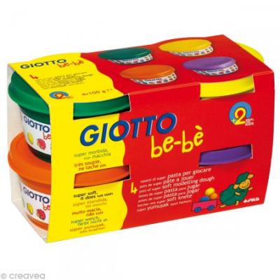 GIOTTO S P&acirc;te &agrave; jouer GIOTTO B&eacute;b&eacute; - Couleurs compl&eacute;mentaires 4 x 100 gr