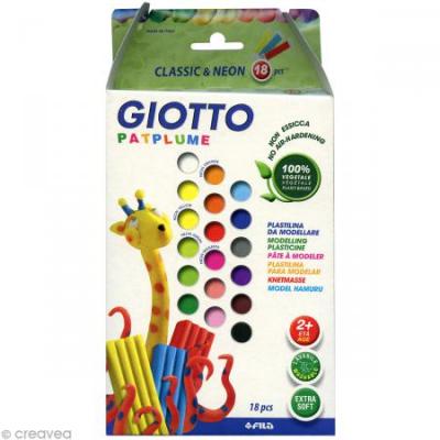 GIOTTO S P&acirc;te &agrave; modeler Patplume Giotto - Assortiment classique - 18 x 20 gr