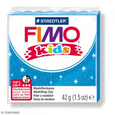 STAEDTLER  - Fimo kids - Pain P&acirc;te &agrave;&nbsp; Modeler 42 g Bleu Paillet&eacute;