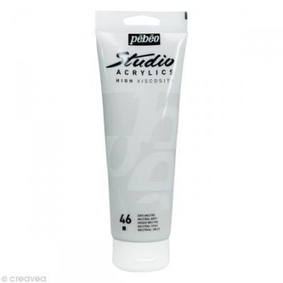 PEBEO P&eacute;b&eacute;o 169046 Beaux-Arts Studio Acrylique 1 Tube Gris Neutre 250 ml