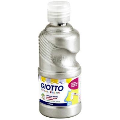 GIOTTO S Flacon de 250 ml de gouache m&eacute;tallis&eacute;e Giotto de couleur argent