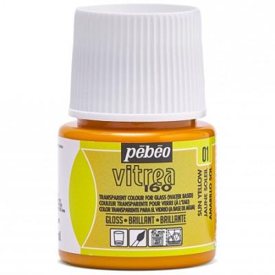 PEBEO Peinture verre P&eacute;b&eacute;o vitrea 160 brillant Jaune soleil N&deg;01