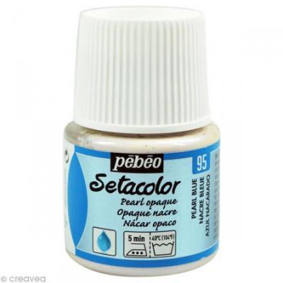 PEBEO Peinture textile setacolor opaque effet nacr&eacute; - bleu - 45 ml #0