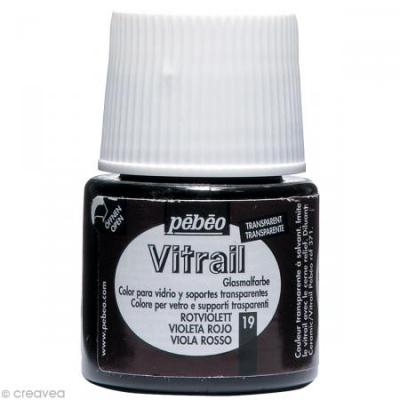 PEBEO P&eacute;b&eacute;o 050019 Vitrail 1 Flacon Violet Rouge 45 ML