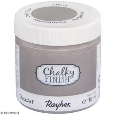 RAYHER Peinture craie (Chalky Finish) - gris clair - 118 ml -  Gris