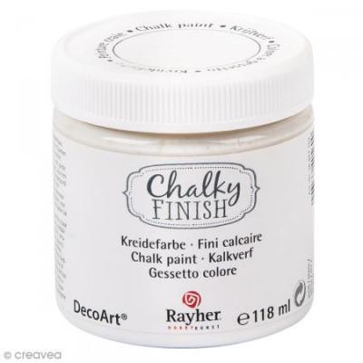 RAYHER Peinture craie (Chalky Finish) - blanc - 118 ml -  Blanc