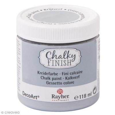 RAYHER Pot de 118ml de Chalky Finish, gris granite, pour loisirs cr&eacute;atifs