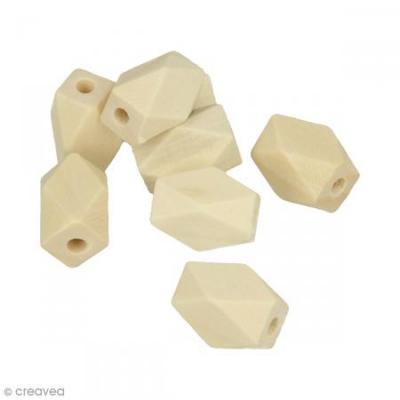 ARTEMIO  polygonales en Bois, 8mm, 8 Perles de 10,6x15,8 mm