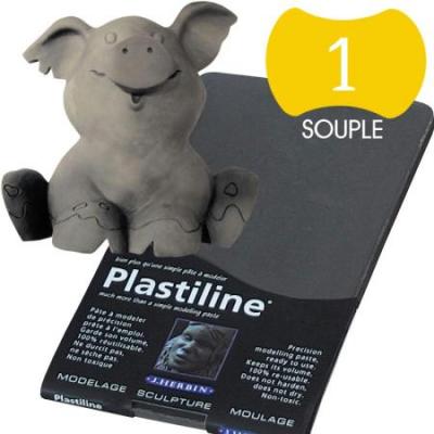 PLASTILINE  P&acirc;te &agrave; modeler de pr&eacute;cision 750 g duret&eacute; 1 Gris fonc&eacute; - Herbin - couleur variant