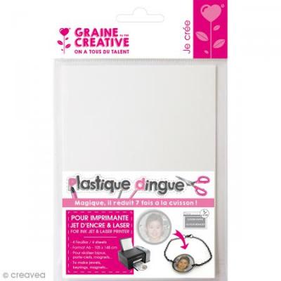 GRAINE CR Plastique dingue imprimable (A6) - 4 pi&egrave;ces - Plastique dingue