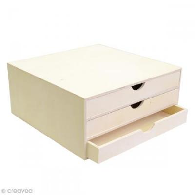 ARTEMIO Bloc en bois trois tiroirs 34,5x34x15,5cm - Art&eacute;mio {couleur}