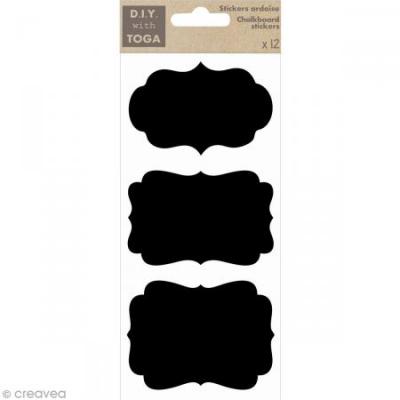D.I.Y WITH TOGA 12 Stickers Ardoise - Cadres Baroques