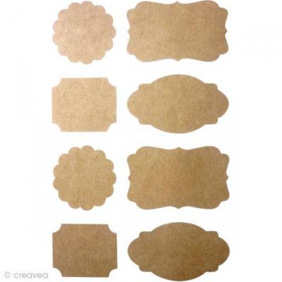 PW INTERNATIONAL Stickers kraft - Cadres 3 cm - 32 pcs - Graine Cr&eacute;ative - couleur variant