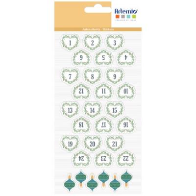 ARTEMIO Stickers Puffies XL No&euml;l - Beary Christmas - 2,7 cm - 30 pcs -  - couleur variant