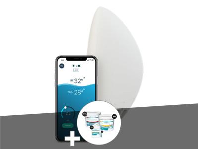 FLIPR Analyseur de piscine et spa connect&eacute;  AnalysR + Kit de traitement piscine au chlore - 