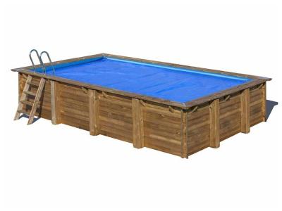 GRE B&acirc;che &agrave; bulles pour piscine bois rectangulaire Mango 6,18 x 3,20 m - Gr&eacute;