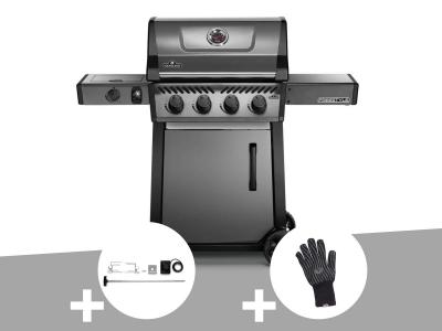 NAPOLEON Barbecue &agrave; gaz Freestyle F425SIB - 4 br&ucirc;leurs + Sizzle Zone + Kit r&ocirc;tissoire + Gant anti-chaleur -  