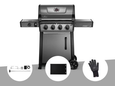 NAPOLEON Barbecue &agrave; gaz Freestyle F425SIB - 4 br&ucirc;leurs + Sizzle Zone + Kit r&ocirc;tissoire + Plancha + Gant anti-chaleur -  