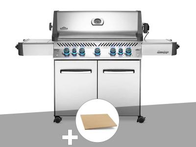 NAPOLEON Barbecue &agrave; gaz  Prestige 665 inox + Pierre &agrave; pizza large rectangle