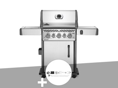 NAPOLEON Barbecue &agrave; gaz  Rogue SE 425 inox 3 br&ucirc;leurs + R&ocirc;tissoire 