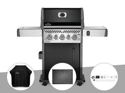 NAPOLEON Barbecue &agrave; gaz  Rogue 425 noir + Housse de protection + Plancha + R&ocirc;tissoire 140 x 64 x 123