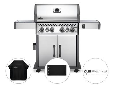 NAPOLEON Barbecue &agrave; gaz  Rogue 525 inox + Housse de protection + Plancha + R&ocirc;tissoire