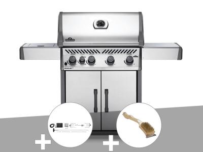 NAPOLEON Barbecue &agrave; gaz  Rogue XT 525 SIB + R&ocirc;tissoire + Brosse &agrave; grill 