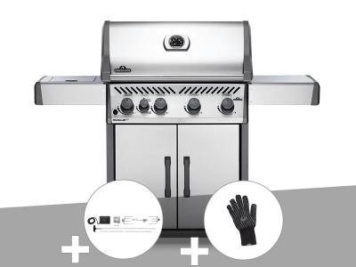 NAPOLEON Barbecue &agrave; gaz  Rogue XT 525 SIB + R&ocirc;tissoire + Gant r&eacute;sistant &agrave; la chaleur
