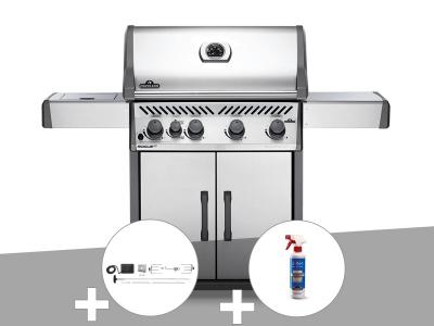 NAPOLEON Barbecue &agrave; gaz  Rogue XT 525 SIB + R&ocirc;tissoire + Nettoyant grill 3 en 1
