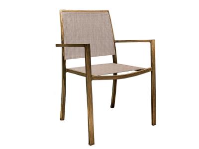  Fauteuil empilable en finition teck recycl&eacute; - Naturel - 58 x 55 x 85 cm