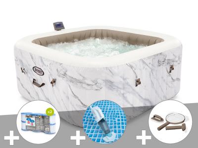 INTEX Kit Spa Gonflable  Purespa Calacatta Carr&eacute; Bulles 4 Places
