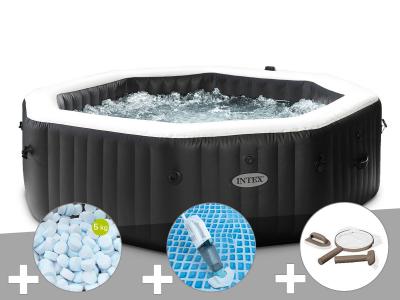 INTEX Kit Spa Gonflable  Purespa Carbone Octogonal Bulles Et Jets 6 Places
