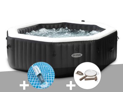 INTEX Kit Spa Gonflable  Purespa Carbone Octogonal Bulles Et Jets 6 Places