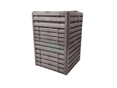 BELLIJARDIN Lot de 2 composteur compost'wood modulable 800 l, taupe imitation bois - 