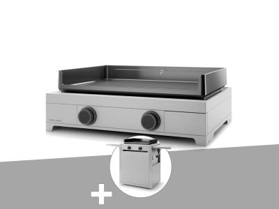FORGE ADOUR  - Plancha gaz Modern 60 inox avec chariot Gris