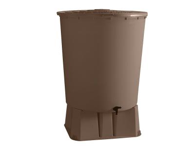 BELLIJARDIN R&eacute;cup&eacute;rateur &agrave; eau 500 L taupe cylindrique avec socle et kit
