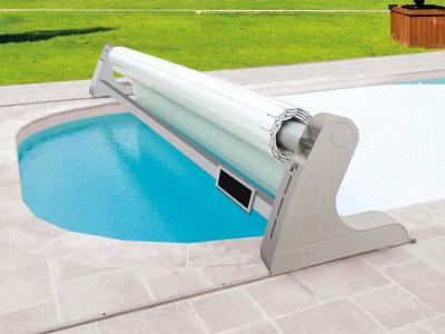 SOFATEC Volet de piscine hors-sol Marquise sur rail solaire 8,00 x 4,00 m - 