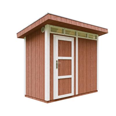 TIMBELA Abri de Jardin 3m2 &agrave; Base de Bois en Panneaux LP SmartSide, avec Sol et tuiles bitumineuses L161xL293xH239 cm - Cabane de Jardin Exterieur  M901- Couleur de Peinture Redwood Red