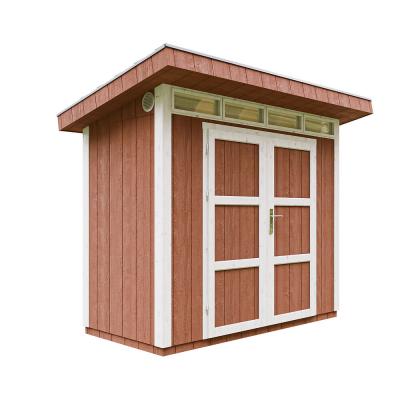 TIMBELA Abri de Jardin 3m2 &agrave; Base de Bois en Panneaux LP SmartSide, avec Sol et tuiles bitumineuses L161xL293xH239 cm - Cabane de Jardin Exterieur  M901A- Couleur de Peinture Redwood Red