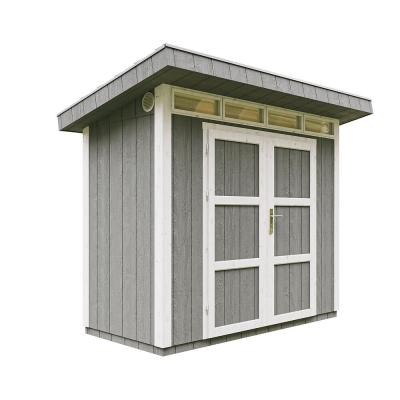 TIMBELA Abri de Jardin 3m2 &agrave; Base de Bois en Panneaux LP SmartSide, avec Sol et tuiles bitumineuses L161xL293xH239 cm - Cabane de Jardin Exterieur  M901A- Couleur de Peinture Cavern Steel