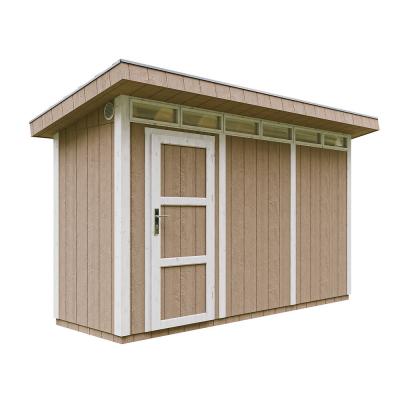 TIMBELA Abri de Jardin 4m2 &agrave; Base de Bois en Panneaux LP SmartSide, avec Sol et tuiles bitumineuses L161xL412xH239 cm - Cabane de Jardin Exterieur  M902- Couleur de Peinture Terra Brown