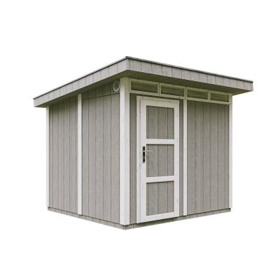 TIMBELA Abri de Jardin 6m2 &agrave; Base de Bois en Panneaux LP SmartSide, avec Sol et tuiles bitumineuses L294xL279xH237 cm - Cabane de Jardin Exterieur  M903- Couleur de Peinture Tundra Grey