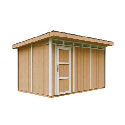 TIMBELA Abri de jardin &agrave; base de bois en panneaux LP SmartSide 9 m&sup2; -  M904 - Couleur de peinture HARVEST HONEY