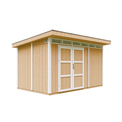 TIMBELA Abri de Jardin 9m2 &agrave; Base de Bois en Panneaux LP SmartSide, avec Sol et tuiles bitumineuses L412xL279xH237 cm - Cabane de Jardin Exterieur  M904A- Couleur de Peinture Harvest Honey