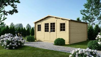ALTANKA Abri jardin bois - 21.62 m&sup2; - Double porte menuisi&egrave;re - 2 fen&ecirc;tres ouvrantes 