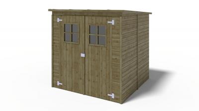 ALTANKA Abri de jardin en bois 3,42 m2 - 1,90x1,80 m - trait&eacute; - Couleur: vert