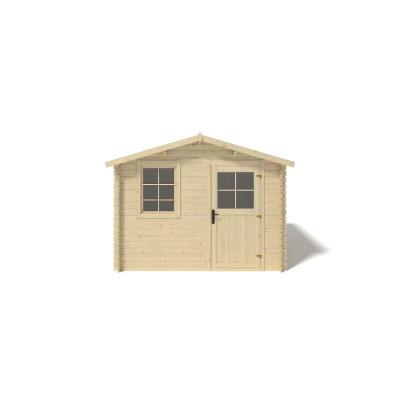 ALTANKA Abri de jardin en bois - 6m2 - 3x2m - Ep. 28mm - Couleur: naturel - DOM472 