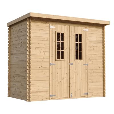 TIMBELA  m310c+m310g abri de jardin en bois avec sol trait&eacute; - l239xl142xh200cm2.63 m2