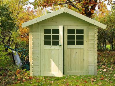 SOLID Abri de jardin en bois Lannion autoclave vert 28 mm 2,98 x 2,98 m